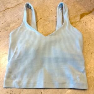 Sky blue ribbed Lululemon Align tank, size 0. EUC, worn once